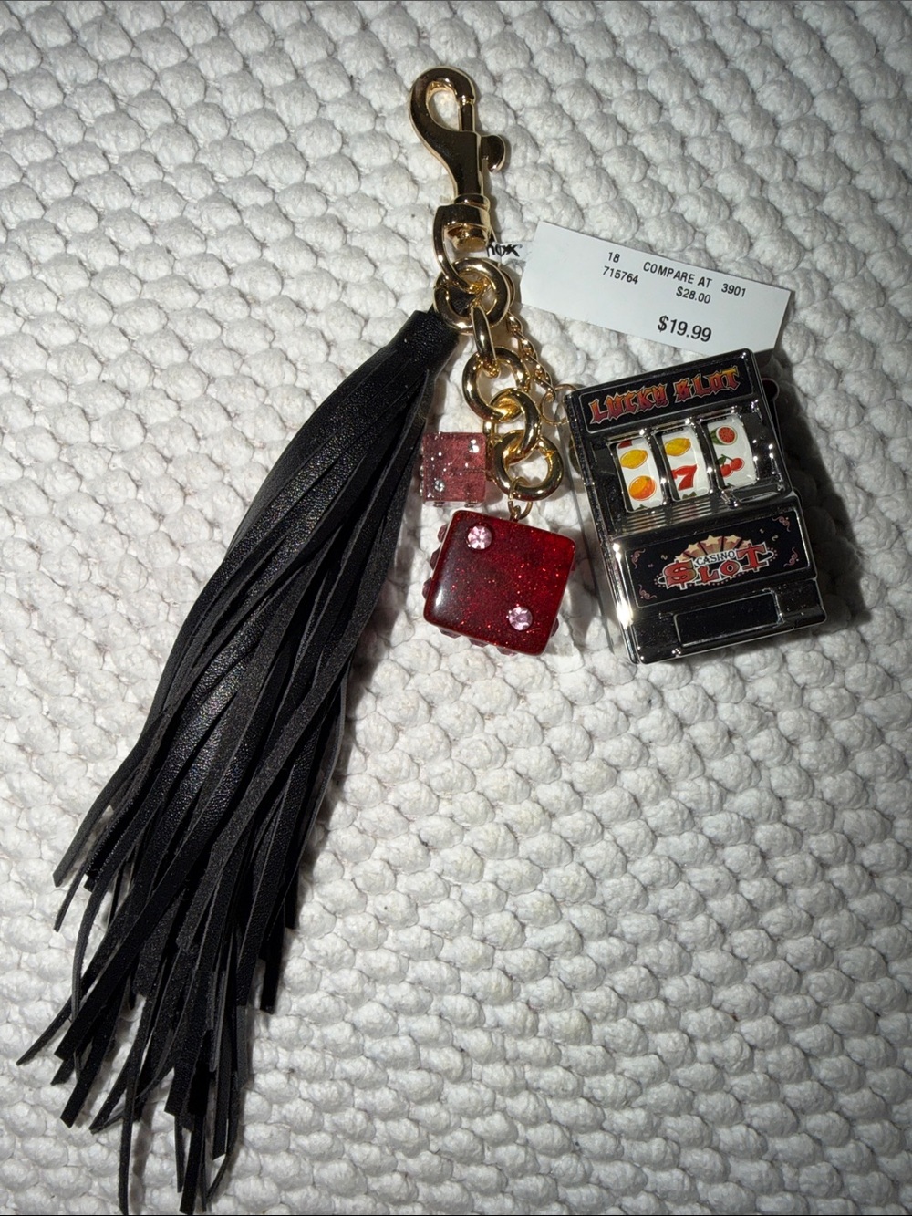 Lucky Slot Dice Bag Charm - Flawed